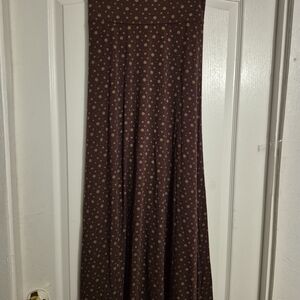 LuLaRoe Brown Polka Dot Maxi Skirt